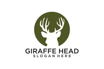 simple giraffe head logo icon