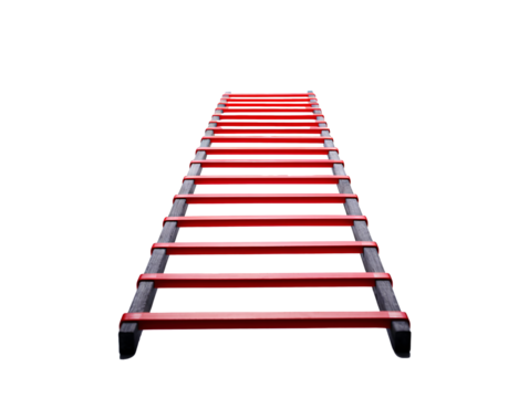 a red ladder on a white background