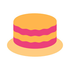 Strawberry Cake Flat Icon