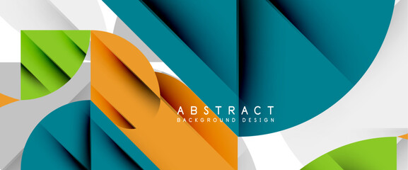 Minimal geometric elements on white. Petals, round triangles, star