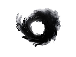 a black circle with a white circle in the middle