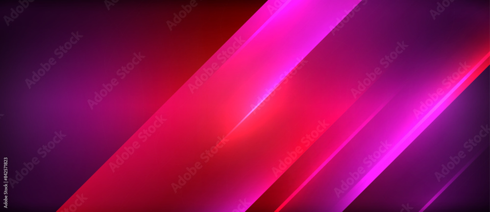 Aufkleber Neon dynamic diagonal light rays background. Techno digital geometric concept design for wallpaper, banner, presentation, background