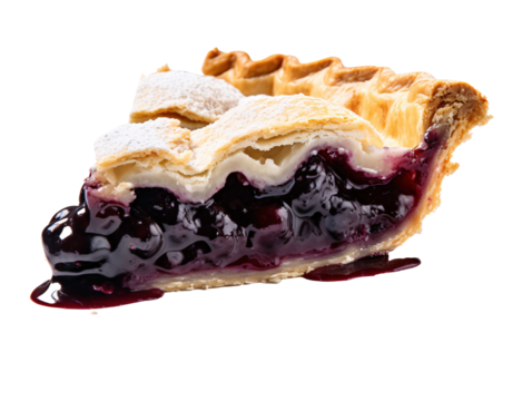 a piece of pie with a blueberry filling