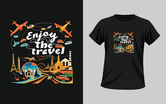 Travel t shirt design, travel t-shirt design.