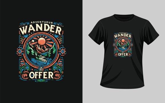 T shirt design, Mountain T shirt design.