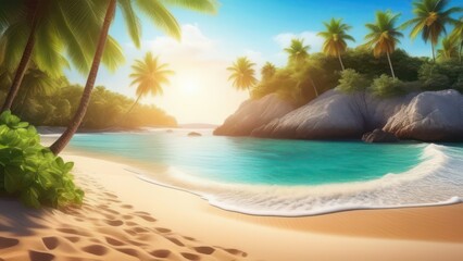 Obraz premium Summertime banner. Season vacation, weekend, holiday. Happy summer Day.