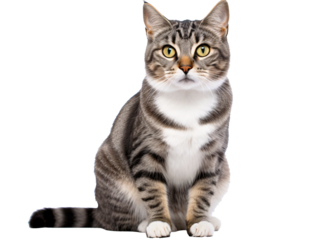 a cat sitting looking at the camera