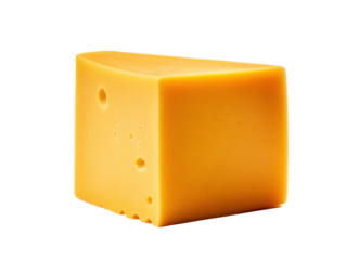 a block of cheese with holes