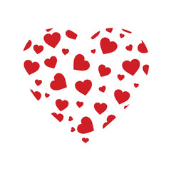 Large Heart Made From Small Hearts. Vector illustration