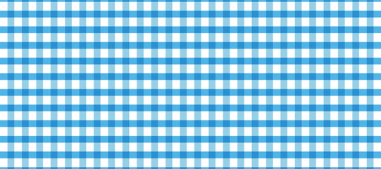 Blue gingham fabric square checkered seamless pattern vintage background.	