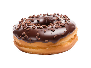 a chocolate covered doughnut with sprinkles
