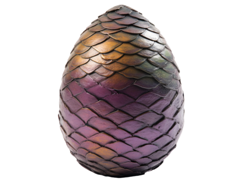 a colorful dragon egg with scales
