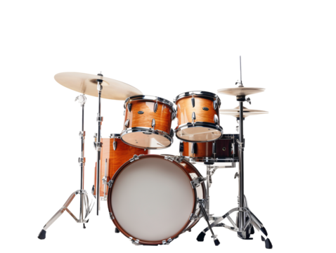 a drum set with a white drum set