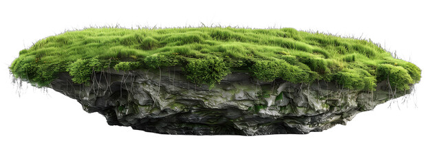 [Transparent Background PNG]Floating island of grass and rock
