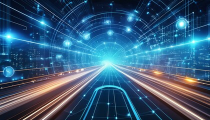 The speed of the internet system with lots of information.