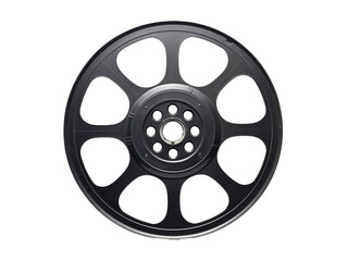 a black wheel with white rims