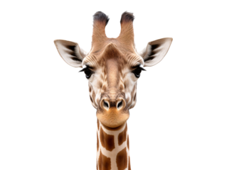 a giraffe looking at the camera