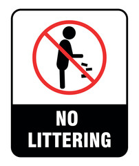 No Littering Sign Vector Illustration - High-Quality Design Isolated on White Background