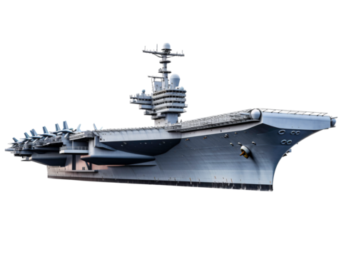 a large military ship with multiple antennas