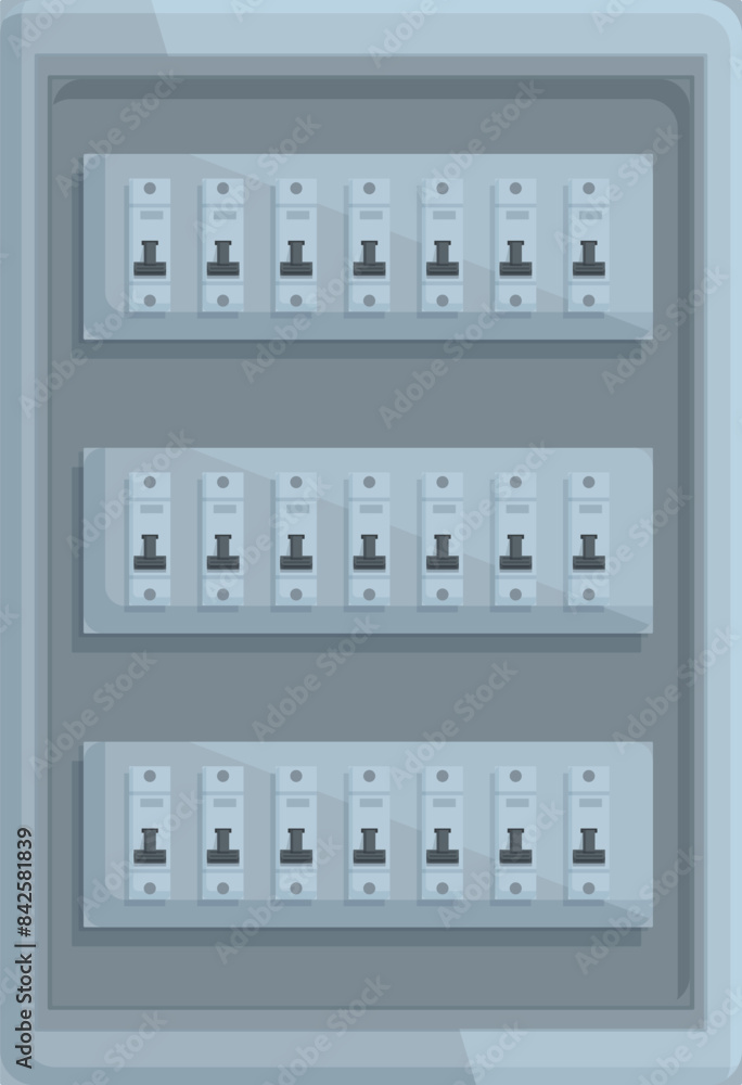 Aufkleber electrical panel featuring rows of circuit breakers, ensuring safe and reliable power distribution i