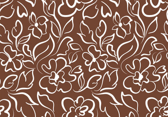 Abstract floral pattern. leaf and flower shape organic seamless pattern. leaves silhouette summer seamless pattern