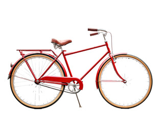 a red bicycle with a white background