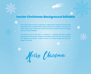 Vector Christmas Blue Background Editable