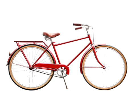 a red bicycle with a white background