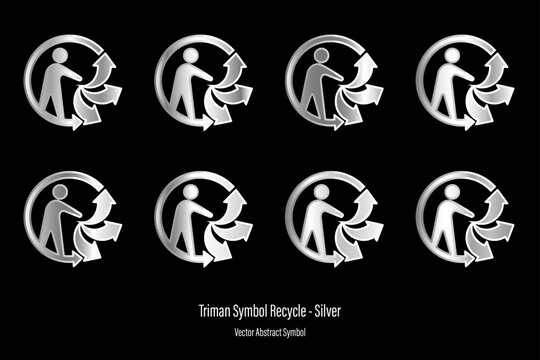 Triman Symbol Recycle Silver
