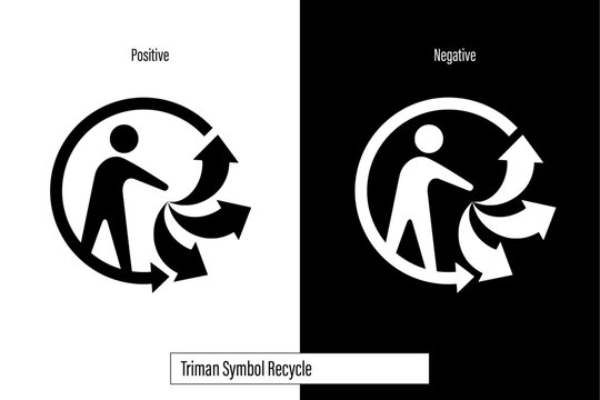 Triman Symbol Recycle Positive & Negative