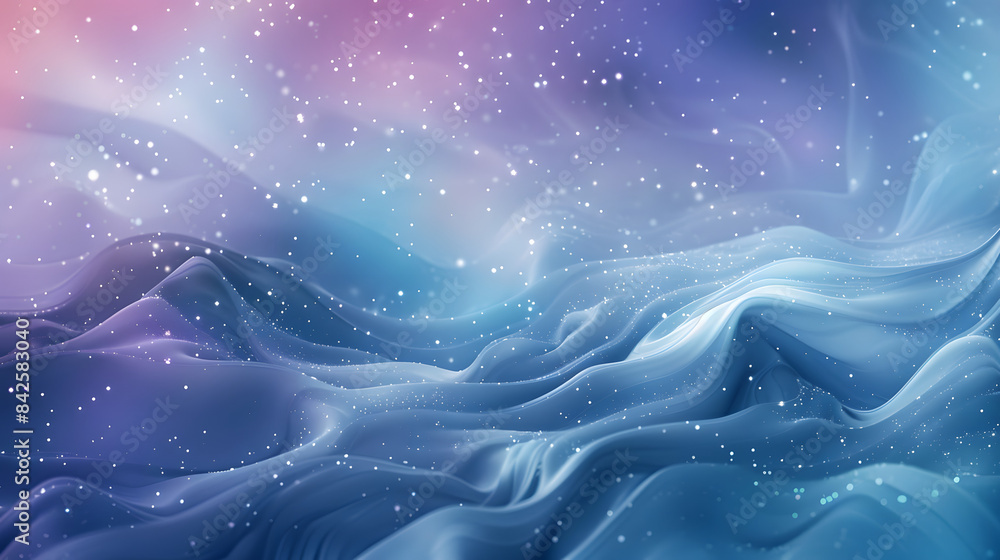 Poster abstract galaxy with gentle waves of starry colors. muted tones. smooth color gradients. celestial s