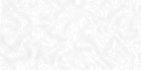 Fototapeta premium Black and white lines seamless Topographic map patterns, topography line map. Vintage outdoors style. The stylized height of the topographic map contour in lines and contours isolated on transparent.