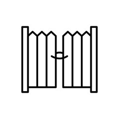 Locked Gate outline icons, minimalist vector illustration ,simple transparent graphic element .Isolated on white background