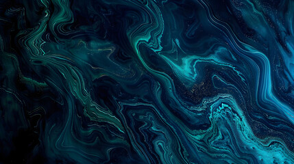 Obraz premium Abstract green Marbling Background. dark blue and black background. hyper realistic. cinematic. hyper realistic 