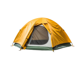 a yellow and green tent