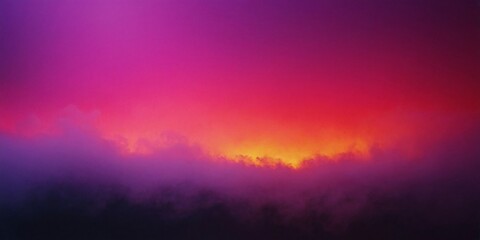 Fototapeta premium Multicolor Gradient Vaporwave Background - Smooth Gradient Fog Mist Over Dark Solid Colors of Red, Yellow, Purple 