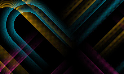 Obraz premium Colorful minimal lines abstract futuristic tech background. Vector digital art shiny design