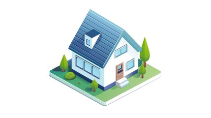 Isometric smart house icon for web design beautifully isolated on a white background