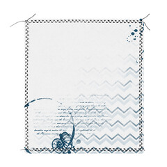 Design geometric embellishment universal. Blank Junk journal card printable isolated