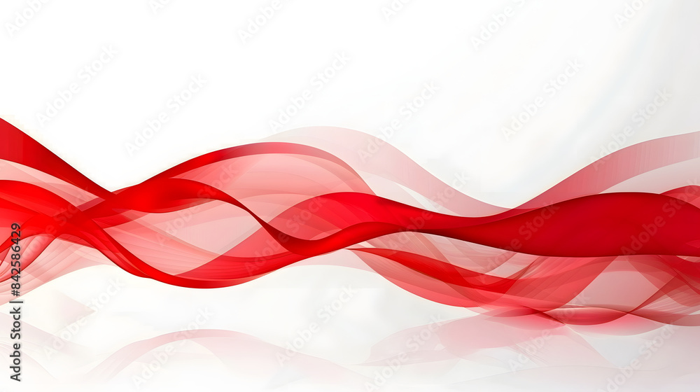 Poster abstract red wave background vector presentation design with copy space on white background