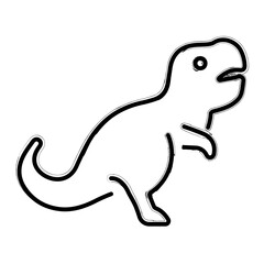 dino brush strokes on a white background. Vector illustration.
