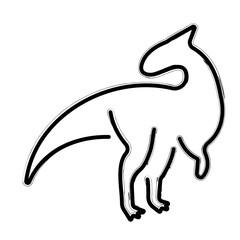 dino brush strokes on a white background. Vector illustration.