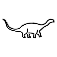 diplodocus brush strokes on a white background. Vector illustration.
