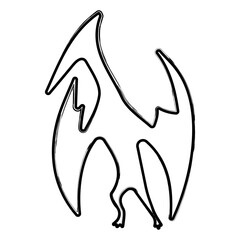 pterodactyl brush strokes on a white background. Vector illustration. © Oleh