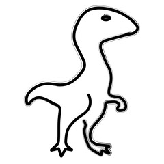 dino brush strokes on a white background. Vector illustration.