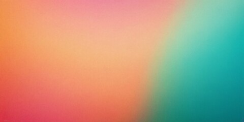 Summer Poster Design: Abstract Grainy Gradient Background with Orange, Teal, Green, and Pink Noise Texture Effect
