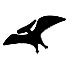 pterodactyl brush strokes on a white background. Vector illustration. © Oleh