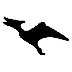 pterodactyl brush strokes on a white background. Vector illustration. © Oleh