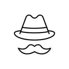 Fathers day outline icons, minimalist vector illustration ,simple transparent graphic element .Isolated on white background