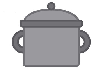 Cazuela o cazo gris en fondo blanco